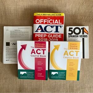 College ACT Study Guide Prep Books, Sample Tests & Spanish Verbs